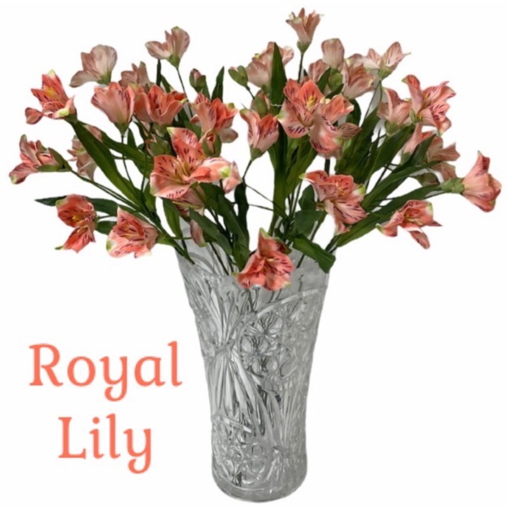 Luxury Silk Flowers Faux Peach Pink Lily Grandmillennial Coquette Decor